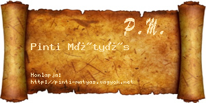 Pinti Mátyás névjegykártya