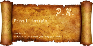 Pinti Mátyás névjegykártya
