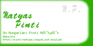 matyas pinti business card